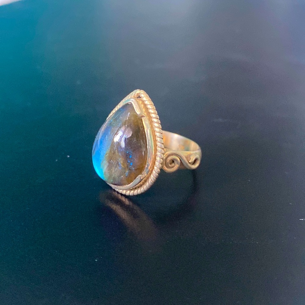 rainbow Moonstone  925 Sterling Silver ring